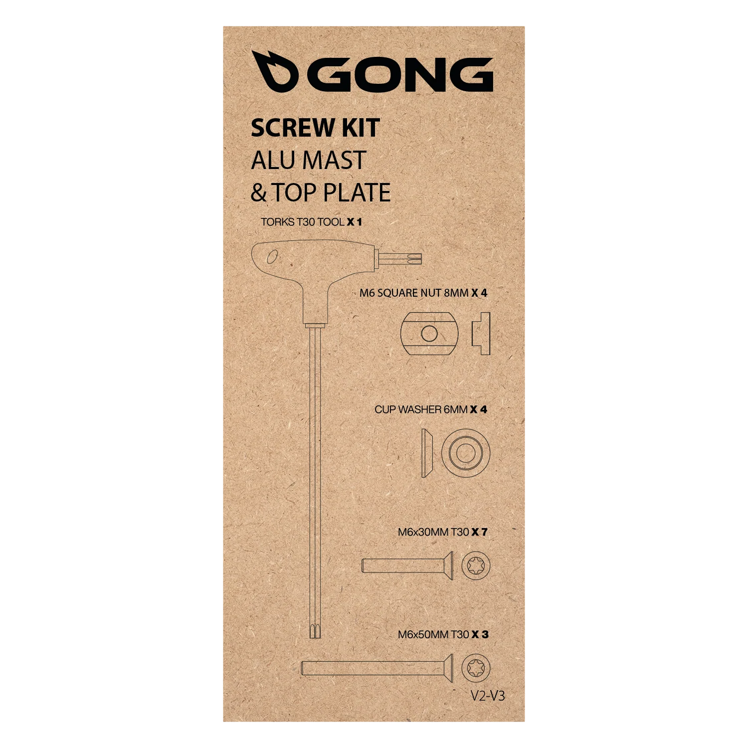 GONG | Kit Vis Mât Alu Platine V2/V3
