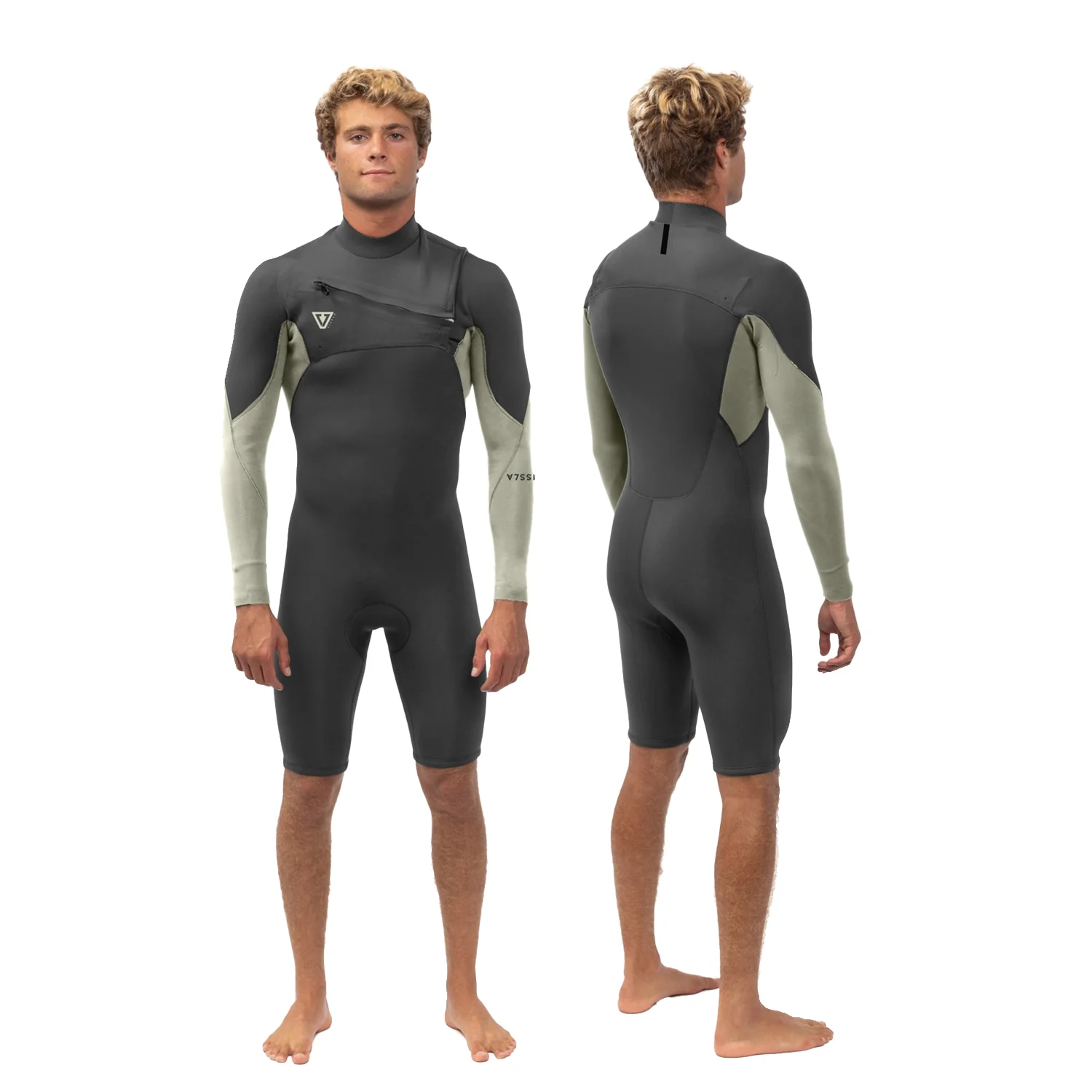 Vissla | Shorty à Manches Longues Homme Natural Seas Front Zip - 2/2mm - Image 4